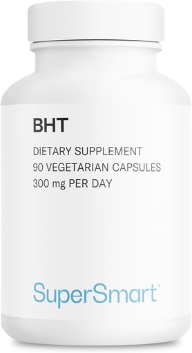 [BRSWIHQZBECRK2IZ] Supersmart - BHT Supplement 300mg per Day - Butylated Hydroxytoluene | Non-GMO & Gluten Free - 90 Vegetarian Capsules