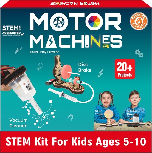 [BRSWYHAKPMDW2HTG] Butterfly EduFields 20in1 STEM Projects Kit for Kids Age Ages 5-7 6-8 8-10 | STEM Toys for Kids 5 6 7 8 9 10 Year Old | Motor Machines - Robotics & Engineering Toys | Gift for 6 7 8 9 10 Year Old