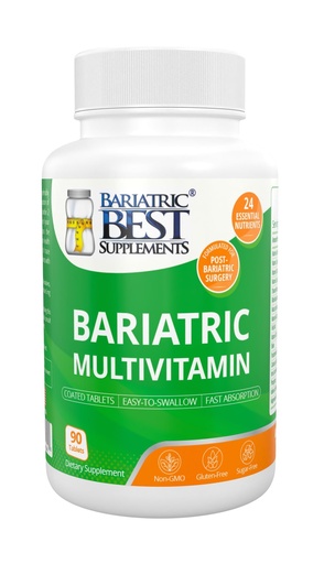 [BRSWGAYTDMDRY23F] Bariatric Multivitamin with Iron for Post-Gastric Bypass & Sleeve Surgery, Energy Supplements, 90 Tablets, 24 Essential Nutrients, Formulated by Bariatric Surgeons per ASMBS Guidelines