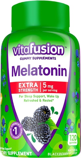 [BRSRAYYYCJ6G2HT4] Vitafusion Fiber Well Fit Gummies, 90 Count and Extra Strength Melatonin Gummies, 120 Count Bundle
