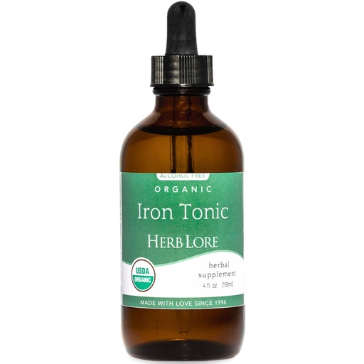 [BRSRAGA7DEHRQAAU] Herb Lore Iron Tonic - Organic Liquid Iron Drops Supplement for Kids & Women - Baby, Infant & Toddler Friendly - Plant Based, Vegan, Gentle, Non Constipating Herbal Tincture (4 fl oz)