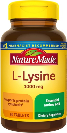 [BRSWIYTZA4BRKCYY] Nature Made L-Lysine 1000 mg, Suplemento dietético, 60 Tabletas, 60 Day Supply