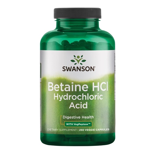 [BRSWIYT7PMBQMFLI] Swanson Hydrochloric Acid w/Pepsin 250 Capsules