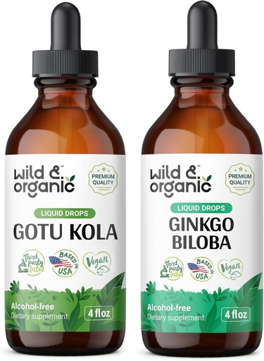 [BRSRAGA2OJ4GCFY7] 野生和有机 Gotu Kola 叮当 4 fl oz & Ginkgo Biloba 叮当 4 fl oz