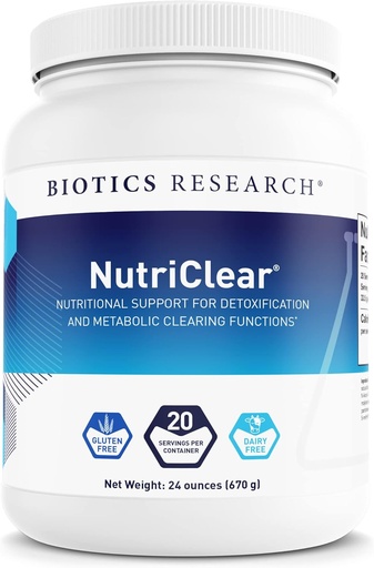 [BRSWGGD3AF4GCELX] Biotics Research NutriClear® – Toz, Detoxification ve Metabolic Clearing, Sağlıklı Vücut Kompozisyonu, Glutathione, 17g Organic Pea, Medium Chain Triglycerides 24 Oz (670 g)
