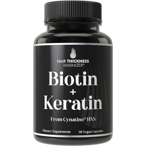 [BRSWYZAZBAIGE3LD] Clinically Proven Keratin + Biotin Hair Growth Supplement. with Cynatine HNS Keratin Clinically Studied for Thicker, Healthier Hair. for Women and Men. Enhanced with Biotin 10000mcg for Max Results