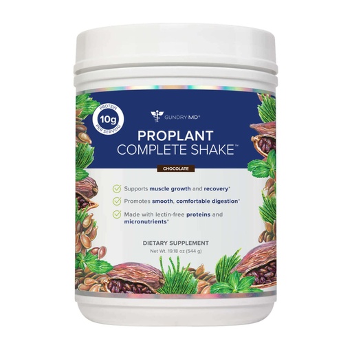 [BRSRMBT4OQMBUE35] Gundry MD® Pro Plant Complete Shake™ High-Fiber Plant Protein Blend, 20 Servings (Chocolate)