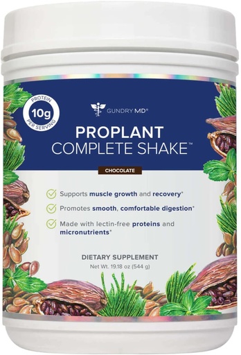 [BRSRMBT4OQMBUE35] Gundry MD® Pro Plant Complete ShakeTM High-Fiber Pflanzenprotein Blend, 20 Portionen (Chocolate)