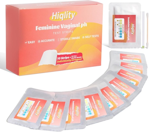 [BRSRAFD2OV4A4EIZ] Vaginal pH Test Strips with Sterile Swabs, Feminine Health Vaginal pH Test Strips Kits, Vaginal PH Balance and Yeast Infection Test, Individually Packed BV Test Strips for Women, 10 Bags