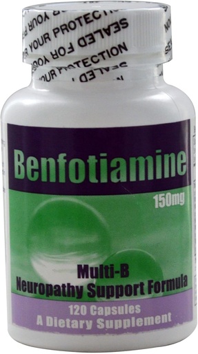 [BRSWKZA7OV4QM3LM] Świeże od producenta! Benfotiamina Multi- B Neuropatia Formuła wsparcia 150 mg, 120 kapsli - 3 opakowania