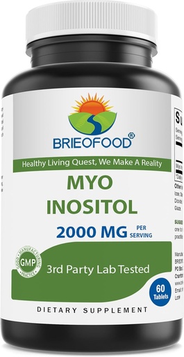[BRSROCA2OUBG23DP] Brieofood Myo Inositol 2000 mg / service - 60 片 - 第三方实验室测试