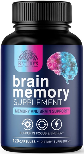 [BRSRAGI7DMNA2CI7] Brain Memory Supplement Pills - 3X Strength Nootropics for Concentration, Clarity & Focus Support - Brain Health Cognitive Vitamins with Bacopa, Phosphatidylserine & DMAE, Brain Booster - 120 Capsules