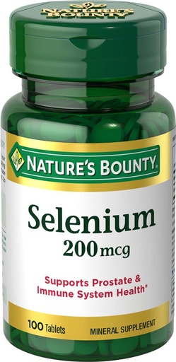 [BRSWIZDYAQCRECTE] Nature's Bounty Selenium, Supports Prostate and Immune System Health, 200 mcg, 100 Tablets