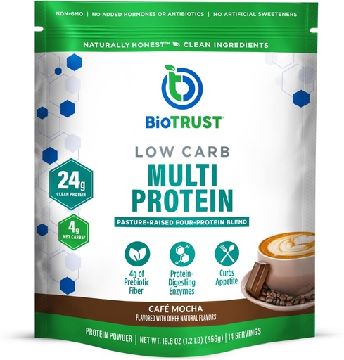 [BRSWY2QPDIOR62DB] BioTrust Low Carb Protein Tozu - Grass-Fed Hormon Free Cows - GMO, Gluten Ücretsiz (Cafe Mocha)
