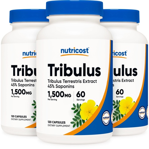 [BRSWKED7CQIRMDI7] Nutricost Tribulus Terrestris Extract 750mg, 120 Capsules (3 Bottles)