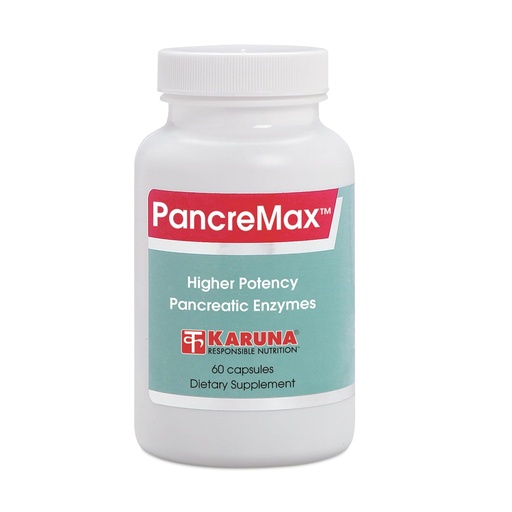 [BRSWIZQCOEDWKDLK] Karuna PancreMax 60 Capsules Vegetarianos latitud Pure Pancreatin 500mg, Lipase 31mg