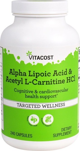 [BRSWIZT7BMBGECA3] Vitacost Alpha Lipoic Acid & Acetyl L-Carnitine HCl -- 700 mg - 240 Capsules