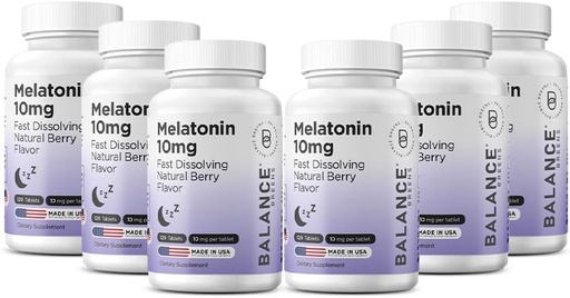 [BRSRAEL4B4HQYHTO] Balancebreens Melatonin 10mg Fast-Dissolve, 120 Tablete – Naravni spanec pomoč za mirne noči, brez drog podporo za sprostitev in mirnost