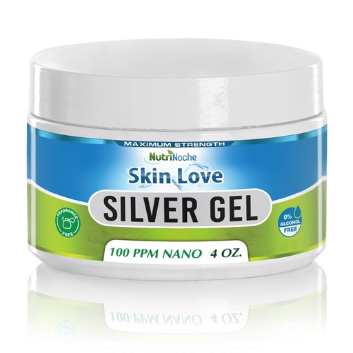 [BRSWGGQBDICAMCQZ] Nutrinoche Nano Silver Gel - Advanced Colloidal Silver Skin Cream - Wound Care & First Aid Gel Soothing Topical Ointment for Burns, Razor Burn and Sunburn Irritations - Unscented 4 Oz Jar