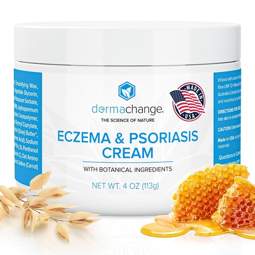 [BRSWIHIAOV4WG2DU] Eczema & Psoriasis Cream for Dry and Itchy Skin - Seborrheic Dermatitis Face Cream - Soothing & Hydrating - Manuka Honey & Shea Butter - Psoriasis Relief for Adults & Kids (4oz)