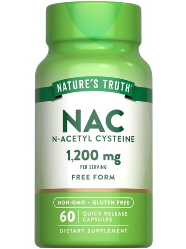 [BRSWICQBBBYQKDTI] Nature's Truth NAC Supplement | N Acetyl Cysteine | Free Form Amino Acid | 1200 mg | 60 Capsules | Non-GMO and Gluten Free Supplement