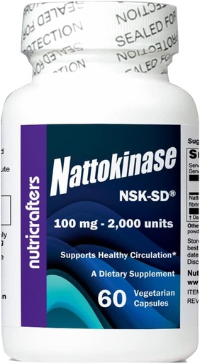 [BRSWGAYPCENAO2D5] Nattokinase NSK-SD 2,000 Units 60 Capsules - The Cardiovascular Superfood of Japan - Made in The USA with Japanese NSK-SD Nattokinase. The Original and Most Researched Nattokinase.