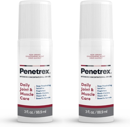 [BRSW2BAQBEGQ4YLF] Penetrex Joint & Muscle Therapy - Soothing Gel for Back, Neck, Hands, Feet - Premium Whole Body Rub with Arnica, Vitamin B6 & MSM - 3oz Roll On Gel (2-Pack)