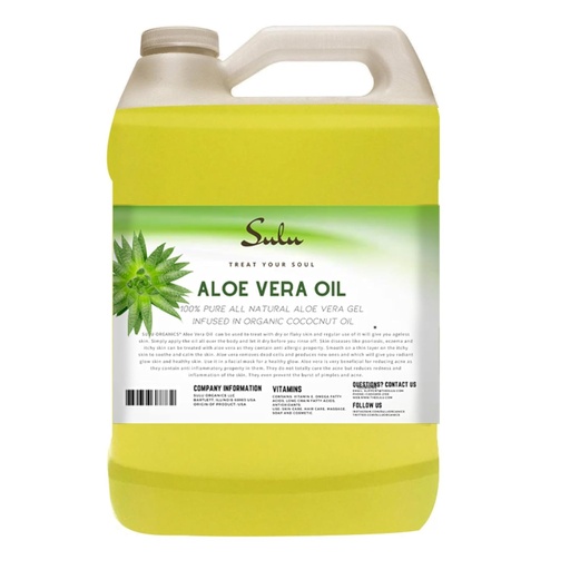 [BRSWGZYYO4PQ43TF] SULU ORGANICS Pure Cold Pressed Unrefined Natural Aloe Vera Oil (64 oz)