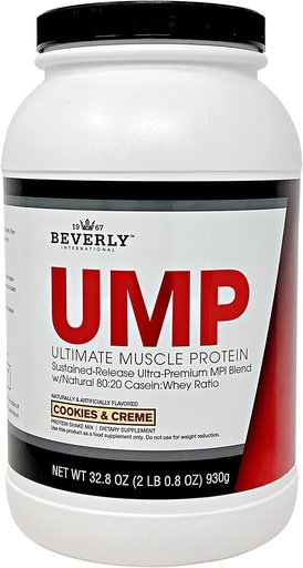 [BRSWIY32BQMG2YLI] Beverly International UMP Protein Powder, Cookies & Cream. Unique Whey- Casein Ratio Builds Lean Muscle. Nem at finde. Ingen bloat. (32.8 oz) 2lb .8 oz