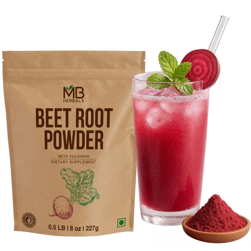 [BRSWYHQ7DMPAA2TO] MB Herbals Beetroot אבקת 8 oz (1/2 lb) | Non-GMO, Gluten-Free, Fine Beet Root אבקת עבור Smoothies, Shakes & Baking
