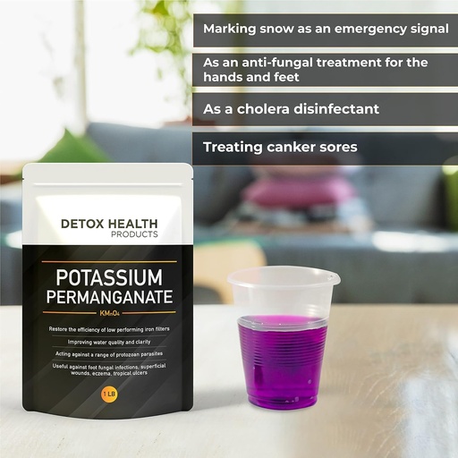 [BRSRAZYTCR7G23YU] Generic Potassium ~ Permanganate Crystal - Free Flowing Powder - Detox Health Products - 2 OZ