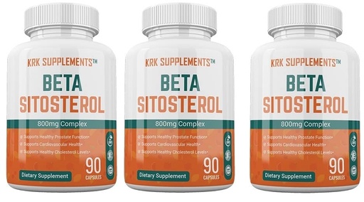 [BRSWI2QOOEOGOHLE] KRK SUPPLEMENTS 3 Bottles Beta Sitosterol 800mg Per Serving 270 Total Capsules Prostate Support