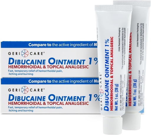 [BRSW2ZTQC4DWAG3O] GeriCare Dibucaine Hemorroid Ointment 1% Pain-Relief Hemorrhoid Cream |Hemorroidal & Topical Analgesic | Быстрое облегчение от ожога и зуда | Быстродействующее лечение наружного геморроя 1oz (2 пакета)