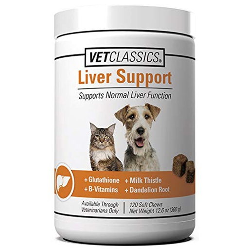 [BRSWGBQLBEBBY2T2] Liver Support Pet Health Supplement for Dogs & Cats - 120 Ct | Cats, Liver Functions, B-Vitamins, Glutathione, Milk Thistle, Soft Tablets, 120 Soft Chews