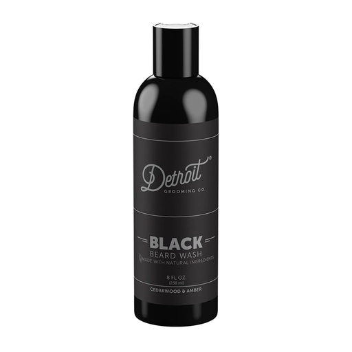 [BRSWGFQ3CIOQ2A3K] Detroit Grooming Co. Beard Wash - Men's Deeply Cleansing Shampoo for Beards and Mustaches - Aloe Vera and Essential Oils for Refreshing - Cedarwood & Amber Scent - Black Edition - 8oz