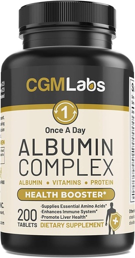 [BRSWYAYEBUBWK3T5] Once A Day Albumin Complex - Egg White Albumin, Whey Protein, Royal Jelly, Essential Amino Acids - 200Tablets