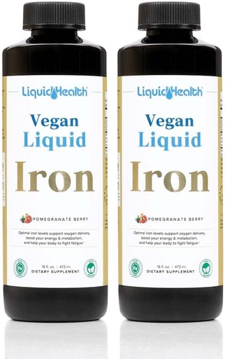 [BRSROFD5PIIWACYZ] LIQUIDHEALTH Vegan Liquid Iron Supplement з SunActive & Ferrochel Fe - природна енергія, імунітет та метаболічна підтримка, збільшення ментальної Clarity, Prenatal/Postnatal - США Made, Non-GMO (2 пакет)