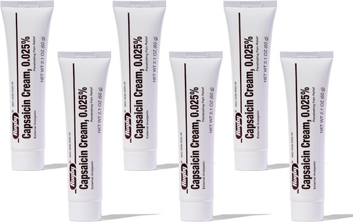 [BRSWIAYKBUGBG3LY] Rugby Capsaicin 0.025% Crema per il Rilievo del Dolore Penetrante - 2.1 Oz (60g) (6 Confezione)