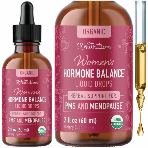 [BRSRMCQLBMHWY2YY] Hormone Balance Liquid Drops | with Black Cohosh, Stinging Nettle, Red Raspberry Leaf, Chasteberry & More | Menopause, Hot Flash, & PMS Relief Menstrual Herbal Support Tincture | Vegan Formula | 2oz
