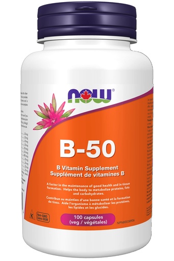[BRSWIYQDCQDBEGQV] NOW Vitamin B-50 mg,100 Veg Capsules