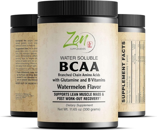 [BRSWGBL4DMIQEF35] Zen Supplements - BCAA - Branch Chain Amino Acids-Clean Fit, Keto Diet, Supports Muscle Build, Improve Recovery and Increase Endurance 330GR-Powder