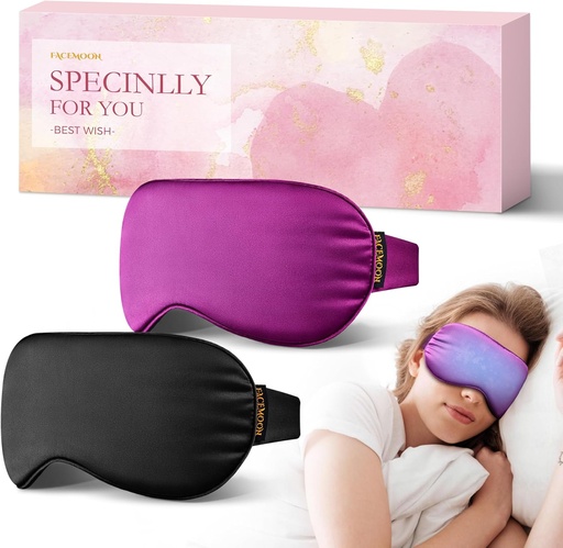 [BRSROBIBOEHBYGTK] 2PCS Cold Eye Mask: Cooling Eye Mask for Puffy Eyes, Headache, Migraines Relief - Cold Compress for Dark Circles, Tired Eyes, After Surgery - Reusable Gel Ice Pack, Weighted Sleep Mask(Black,Purple)