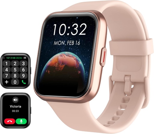 [BRSRMFAYOYMR63Y6] Smart Watch for Women Android & iPhone, Alexa Built-in, 1.8" Touch Screen Fitness Tracker with Answer/Make Calls, IP68 Waterproof Heart Rate/Sleep/SpO2 Monitor, Pedometer, 100+ Sport Modes