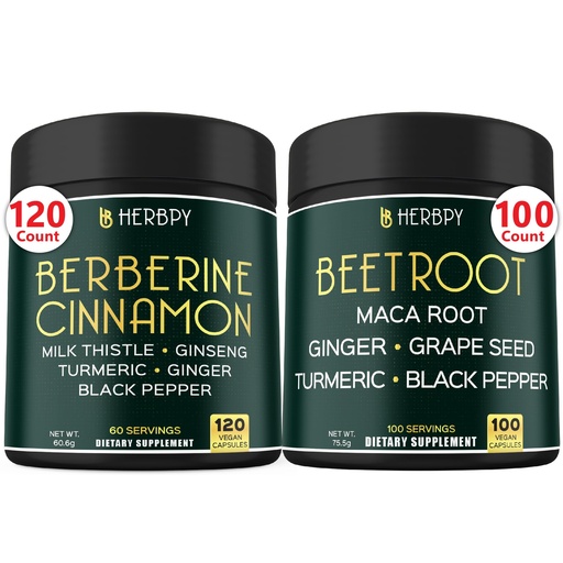 [BRSRAGANOIHWKDLF] Herbpy Bundle 7in1 Berberine HCl 97% & 6in1 Beet Root Capsules
