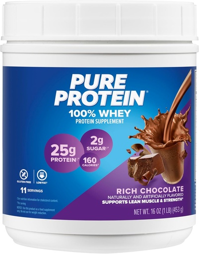 [BRSWIYARCYCRO3DO] Rent proteinpulver, Whey, High Protein, Low Sugar, Gluten Free, Rich Chocolate, 1 lb