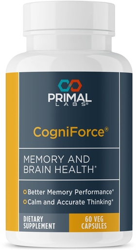 [BRSW2CQ7CMOR43T5] Primal Health CogniForce - Memory & Brain Health - Acetyl L-Carnitine Formula - Better Cognitive Performance - Clarity + Focus + Better Recall + Calm Thinking - Dietary Supplement - 60 Capsules