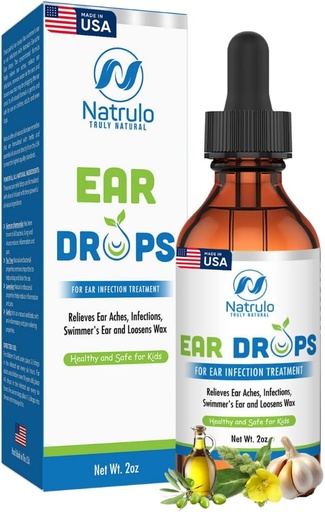 [BRSRMCA5OYIGYDTG] Natrulo Natural Ear Drops for Ear Infection - Homeopathic, Herbal Eardrops for Adults, Children &amp; Pets - for Ear Aches, Swimmer's Ear, Loosen Wax - Kids Safe Ear Oil, Made in USA (2 Oz)