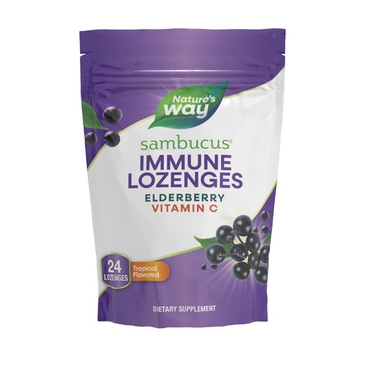 [BRSWGCAOAV4GEHT2] Nature’s Way Sambucus Immune Lozenges, High Potency Vitamin C, Elderberry, 24 Tropical Flavored Lozenges (Packaging May Vary)