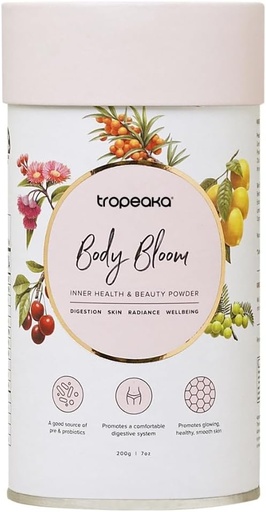 [BRSW2ZIQBYNQIGYV] Tropeaka Body Bloom - Superfood Beauty Supplement, Supports Collagen Production for Glowing Skin, Hair & Nails, Prebiotic & Probiotics, Vegan, Dairy Free, Gluten Free, Non-GMO, 18oz (28 Servings)