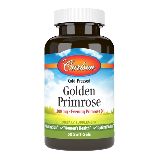 [BRSWECQ2BACBAGY3] Carlson - Golden Primrose, 1300 mg Evening Primrose Oil, Cold-Pressed, Healthy Skin, Women's Health & Optimal Wellness, 50 Softgels